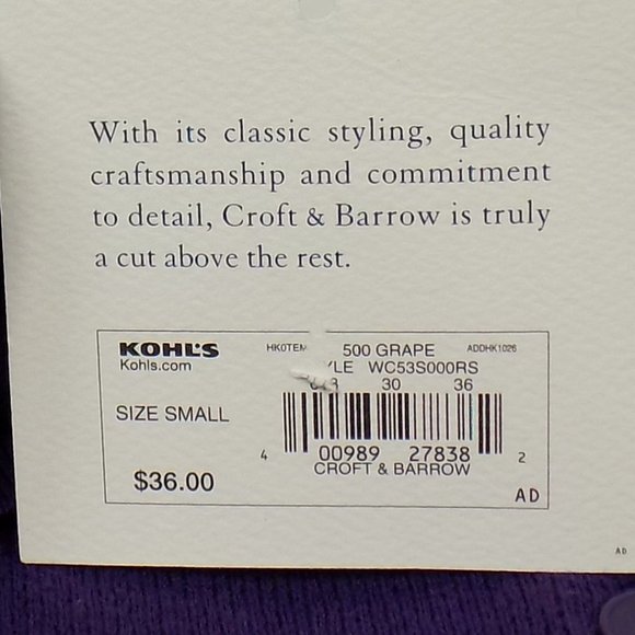 Croft & Barrow Women's Purple Button Front Sweater Size S NWT - Picture 6 of 8